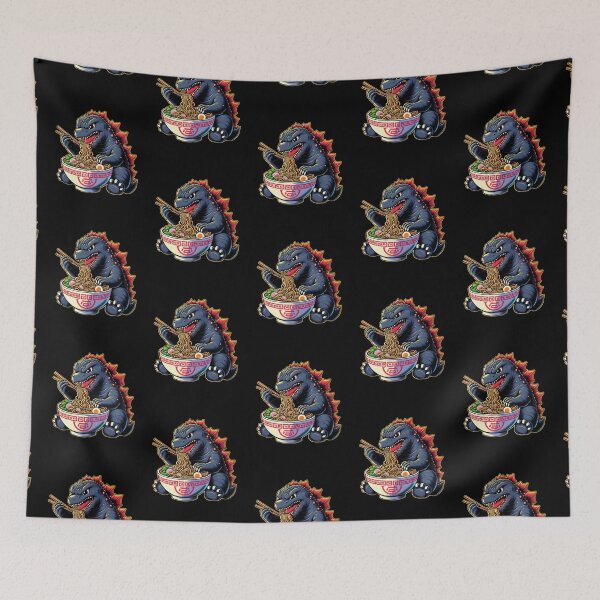 Item preview, Cute Godzilla eating Big Bowl Ramen Noodle designed and sold by melvtec.