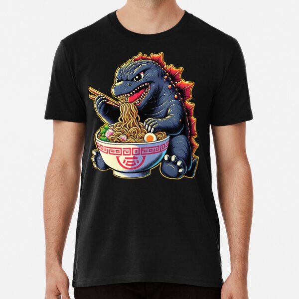Artikel-Vorschau von Der süße Godzilla isst Big Bowl Ramen-Nudeln, designt und verkauft von melvtec.