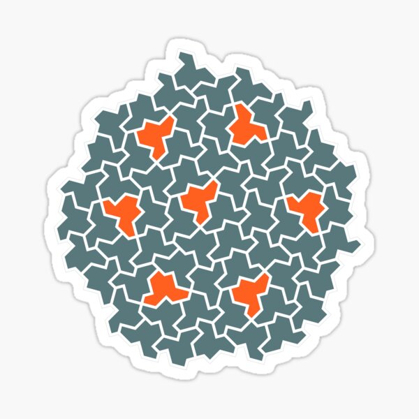 Item preview, ORANGE, GREY & WHITE – einstein tile pattern designed and sold by BrownWoodRobot.