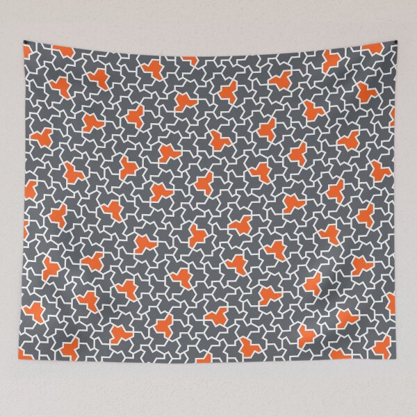Item preview, ORANGE, GREY & WHITE – einstein tile pattern designed and sold by BrownWoodRobot.