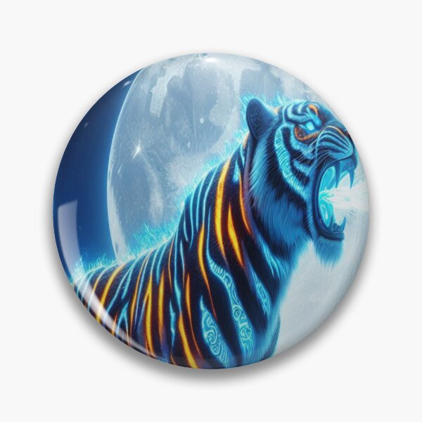 Item preview, Blue Luminescent Fire Tiger designed and sold by DeediArt.