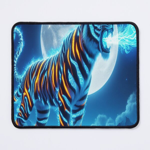 Item preview, Blue Luminescent Fire Tiger designed and sold by DeediArt.