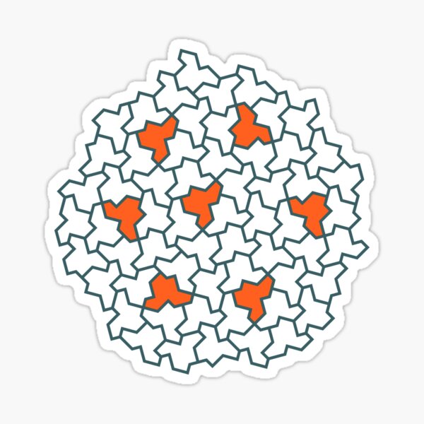 Item preview, ORANGE & BLUE-GREY – einstein tile pattern designed and sold by BrownWoodRobot.