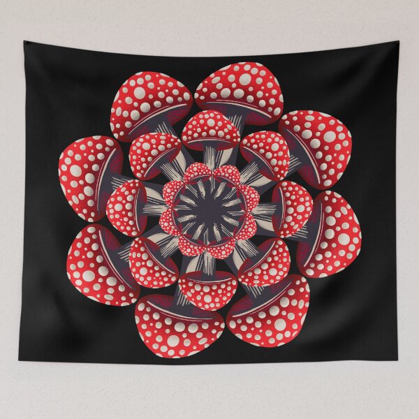 Item preview, Red Mushroom Mandala with Polka Dots designed and sold by DaveDanchuk.