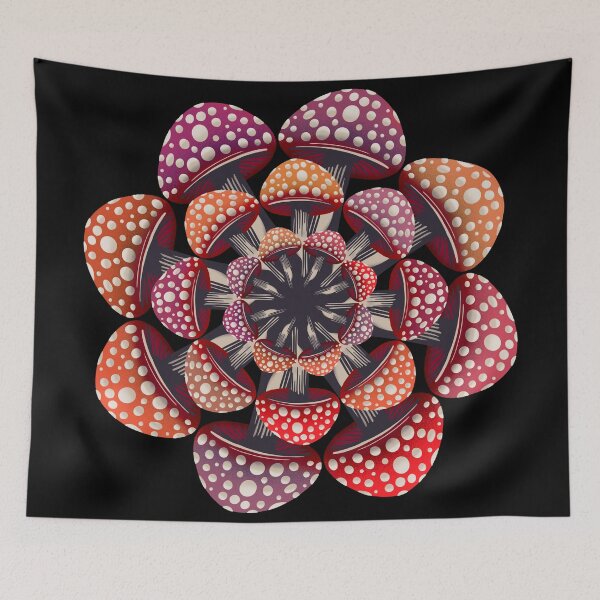 Item preview, Reddish colored Mushroom Mandala with Polka Dots designed and sold by DaveDanchuk.