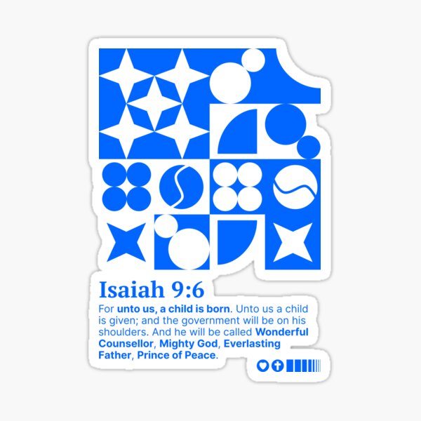 Item preview, Isaiah 9:6 Design in Blue designed and sold by AuntieSocial Design.