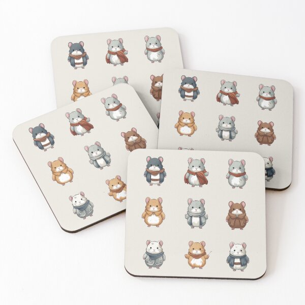 Item preview, Cute hamsters - smiling little baby chibi funny animals designed and sold by ArtstyleAlchemy.