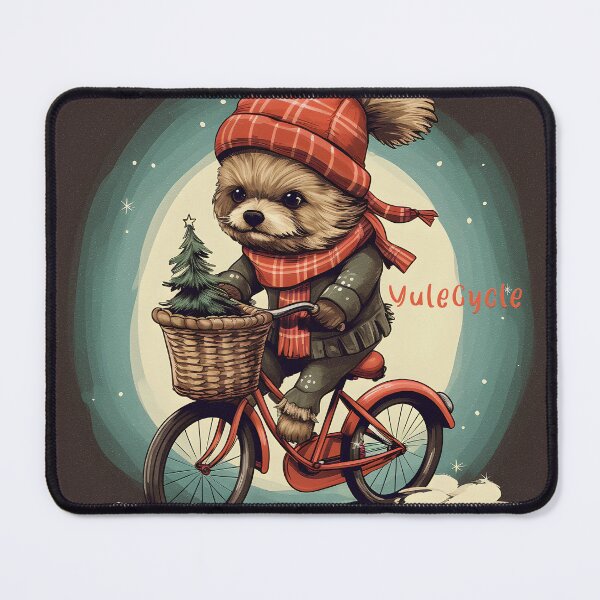 Item preview, Holiday Pup on Festive Bike Ride designed and sold by inkArtistryfine.