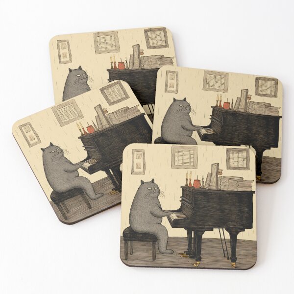 Item preview, funny cat playing piano designed and sold by ururuty.