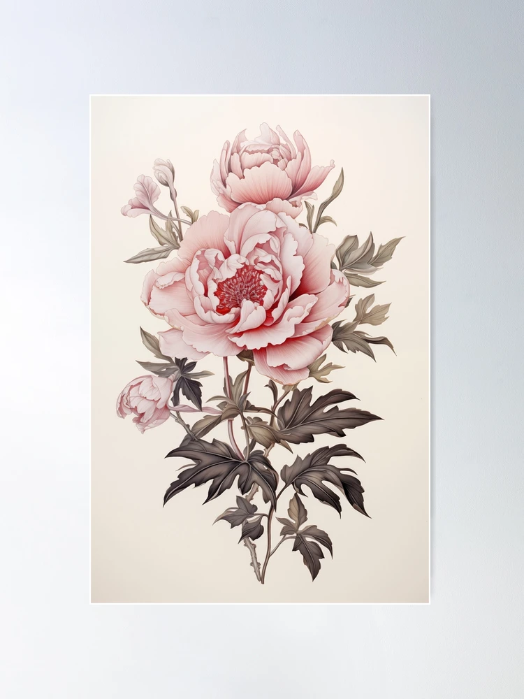 Japanese Peony illustration