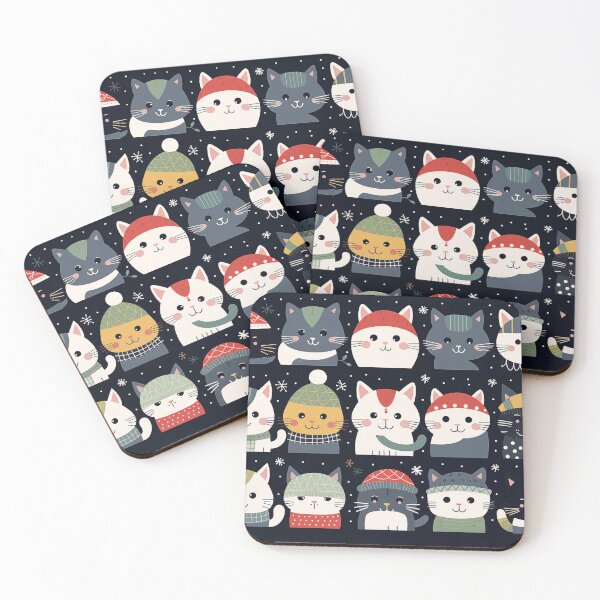 Item preview, Lots of Cute Cats to Wish you Happy Holidays and Merry Christmas designed and sold by Artmugic.