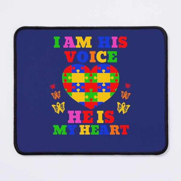 Item preview, Autism Cute Ideas for Mom I Am His Voice He is My Heart  designed and sold by caloudiaminart.