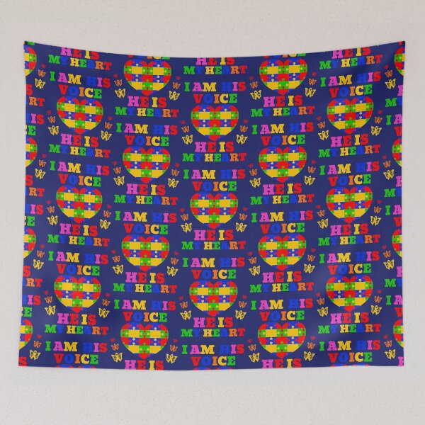 Item preview, Autism Cute Ideas for Mom I Am His Voice He is My Heart  designed and sold by caloudiaminart.