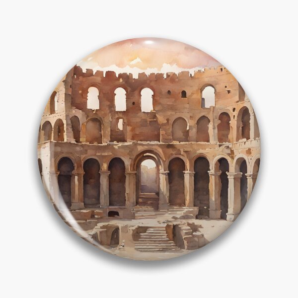 Item preview, El Djem's Glowing Colosseum: Watercolor Sunset designed and sold by LSVart.