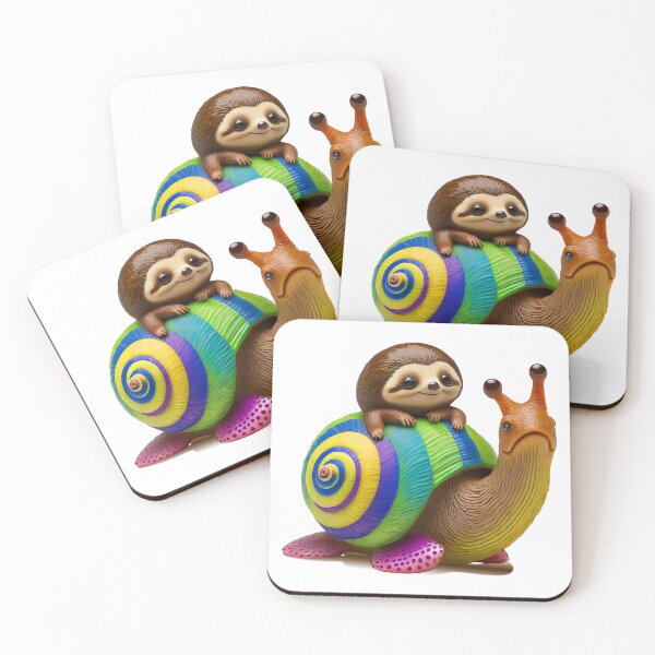 Item preview, Happy Sloth & Alien Snail designed and sold by HexOne.