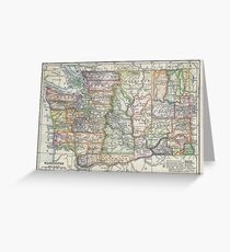 Vintage Map of Washington State (1914) Greeting Card