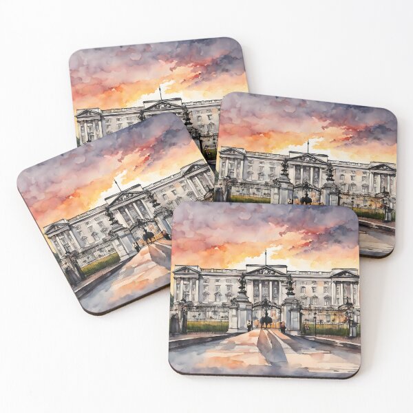 Item preview, Sunset Majesty: Buckingham Palace Watercolor Beauty in London, UK designed and sold by LSVart.