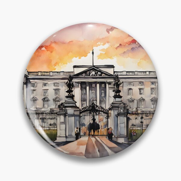 Item preview, Sunset Majesty: Buckingham Palace Watercolor Beauty in London, UK designed and sold by LSVart.