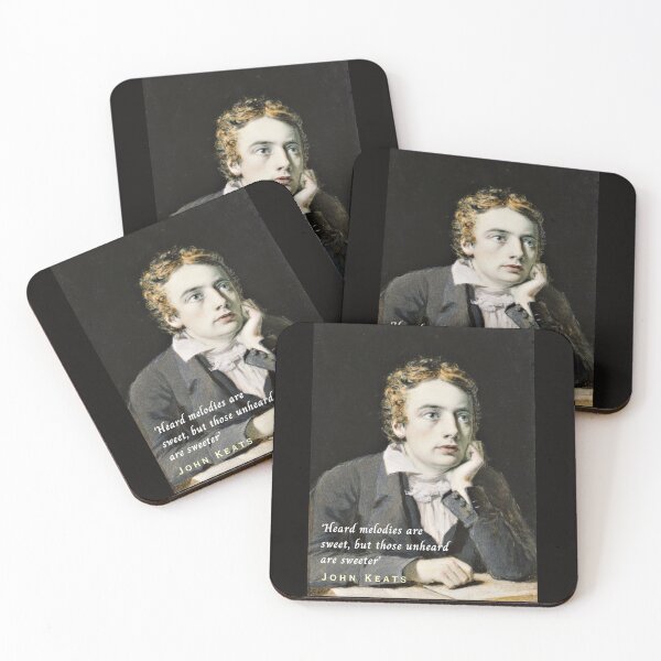 Item preview, John Keats portrait and quote: 'Heard melodies are sweet, but those unheard are sweeter' designed and sold by artbleed.