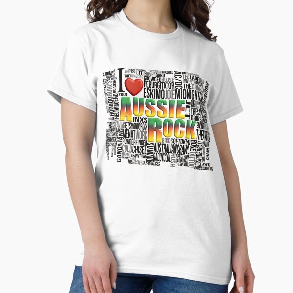 Item preview, I Love Aussie Rock Bands Text Design designed and sold by FlashMacDesign.