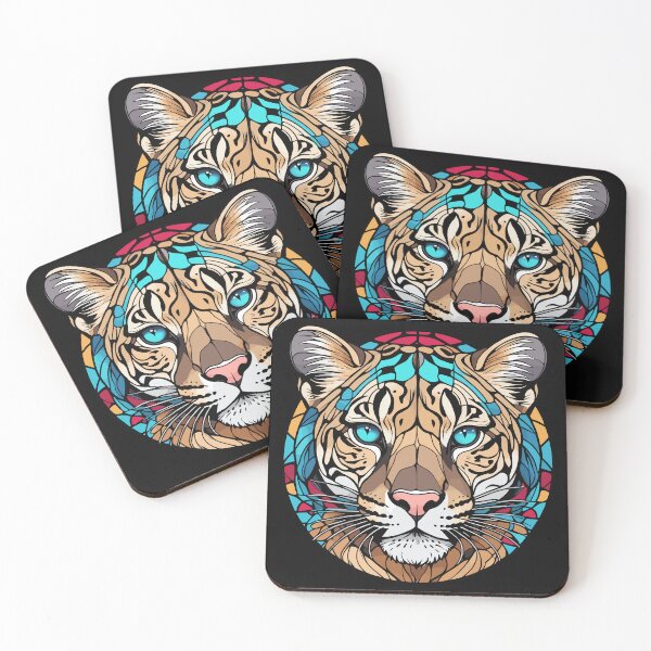 Item preview, Leopard Stained Glass Artwork designed and sold by SCG-designs.