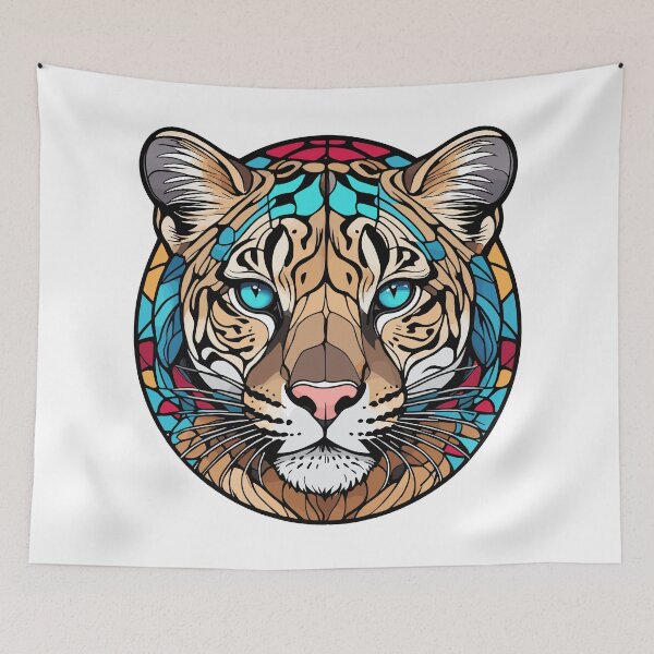 Item preview, Leopard Stained Glass Artwork designed and sold by SCG-designs.