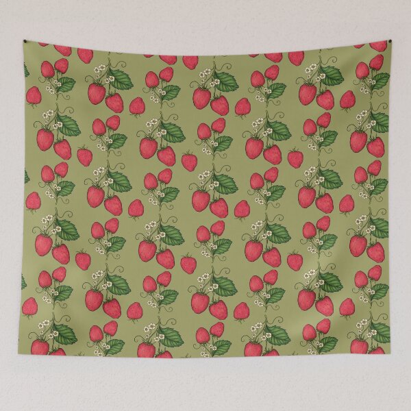 Item preview, Pink and Green Strawberry Seamlss Pattern designed and sold by rnmarts.