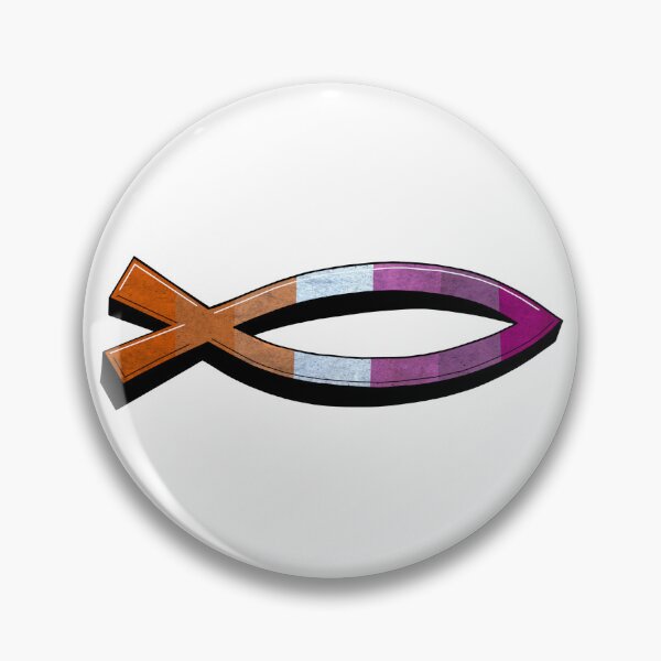 Item preview, Affirming Christian - Lesbian Jesus Fish Graffitti designed and sold by BackgroundPixel.
