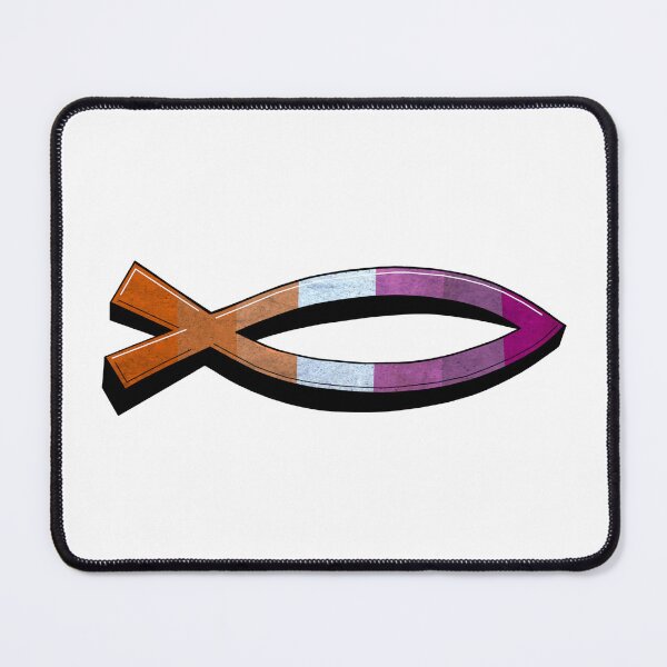 Item preview, Affirming Christian - Lesbian Jesus Fish Graffitti designed and sold by BackgroundPixel.