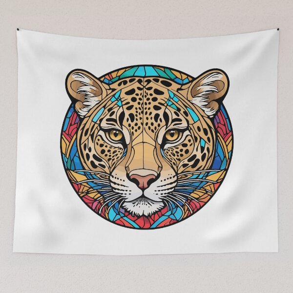 Item preview, Vivid leopard Stained Glass Portrait designed and sold by SCG-designs.