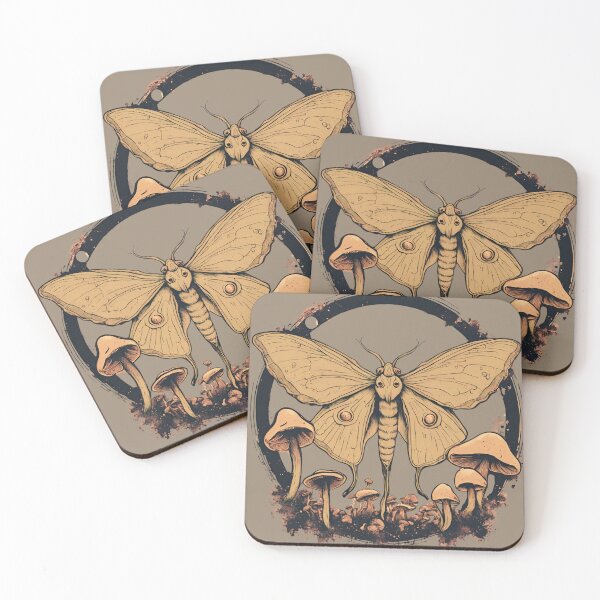 Item preview, Dark FairyGrunge Goblincore Mushroom and Luna Moth designed and sold by MeadowLoom.