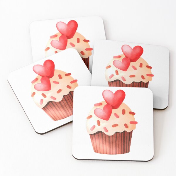 Item preview, Valentine cupcake with hearts designed and sold by elgreko.