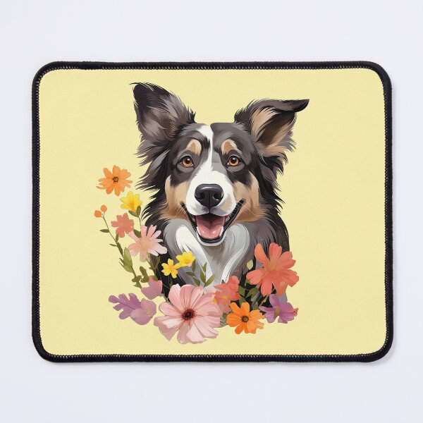 Item preview, Beaming Australian Shepherd in Flowers designed and sold by ZombieLH.