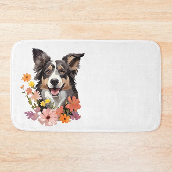 Item preview, Beaming Australian Shepherd in Flowers designed and sold by ZombieLH.
