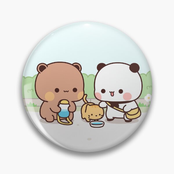 Item preview, Bubu and Dudu with a cat | Cute Bear Couple | Panda Yier | Bubu Brownie Bear designed and sold by valeriehsin.