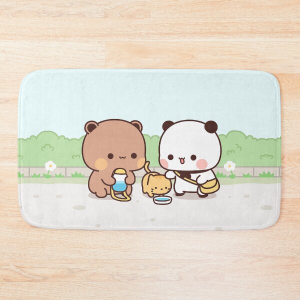 Item preview, Bubu and Dudu with a cat | Cute Bear Couple | Panda Yier | Bubu Brownie Bear designed and sold by valeriehsin.