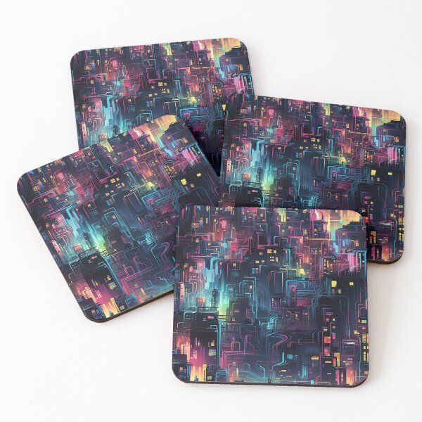 Item preview, Neon City Skylines Night time lights designed and sold by NikkofTime.