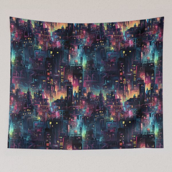 Item preview, Neon City Skylines Night time lights designed and sold by NikkofTime.