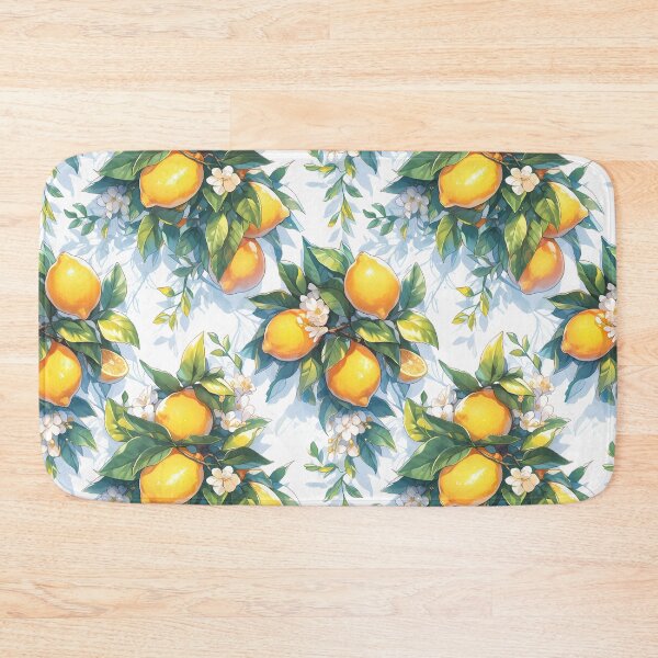 Item preview, Lemon with branches repeated pattern designed and sold by BouquetlikeLove.