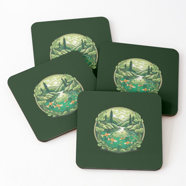 Item preview, Gold Fish Pond Illustration designed and sold by Corner-Distro.