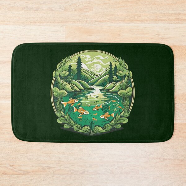 Item preview, Gold Fish Pond Illustration designed and sold by Corner-Distro.