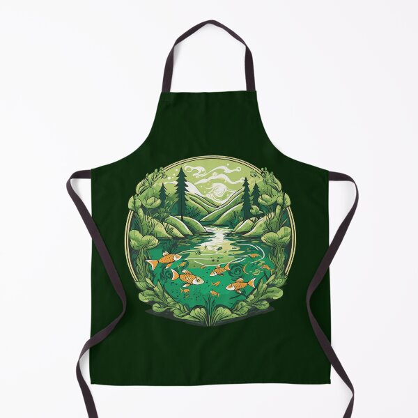 Item preview, Gold Fish Pond Illustration designed and sold by Corner-Distro.