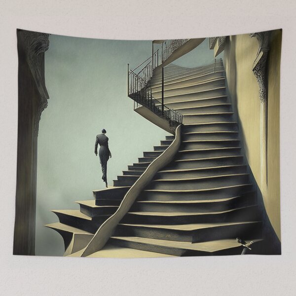 Item preview, [AI Art] Stairways, inspired by the works of a surrealist master designed and sold by Sissle.