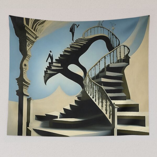 Item preview, [AI Art] Stairways, inspired by the works of a surrealist master designed and sold by Sissle.