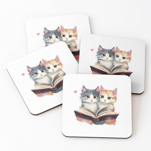 Item preview, Cats reading a book, cat with book designed and sold by ArtHideaway.