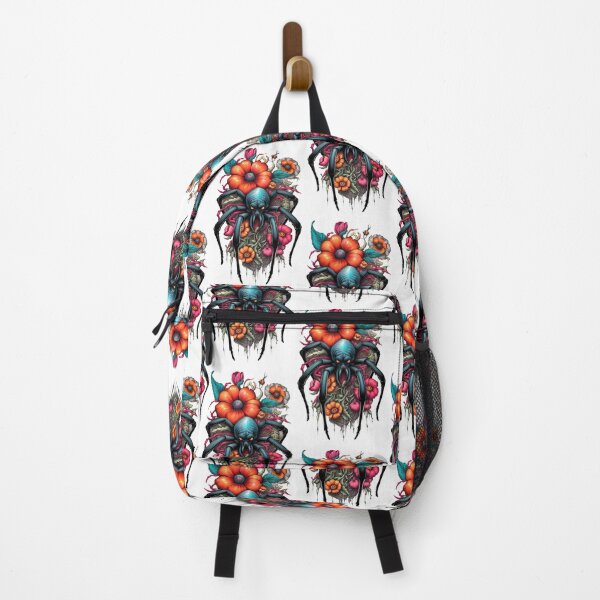 Item preview, Black spider sits on flowers designed and sold by MadinaFatt.