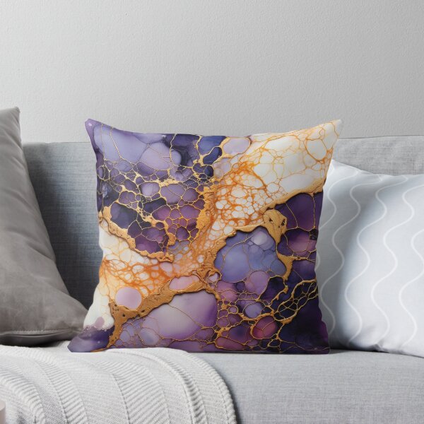 Item preview, Gold and violet marble art cracked stone art designed and sold by zoldi.