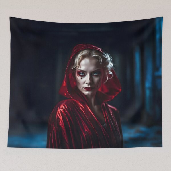 Item preview, Mystique in Crimson - Intense Gaze Hooded Cloak Design designed and sold by RevGens.
