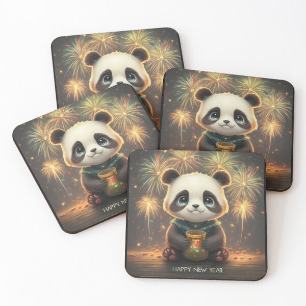 Item preview, Happy New Year Panda, Cute Holiday Panda designed and sold by Krieghorn.