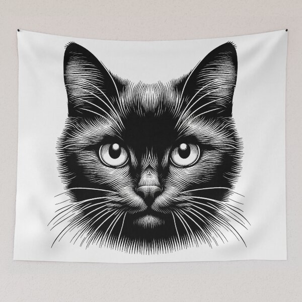 Item preview, The Enigmatic Stare of the Black Cat designed and sold by autrouvetout.